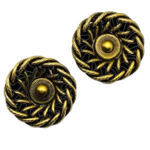 Vintage Gold Tone Round Hobè Clip On Earrings
